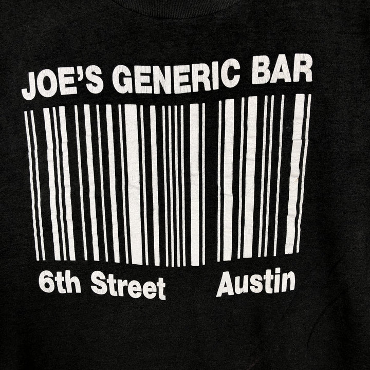80'S Screen Stars Joe's Generic Bar Advertising T-Shirt, Made in USA, Men's XL equivalent, Vintage cotton black type Vintage Second Hand