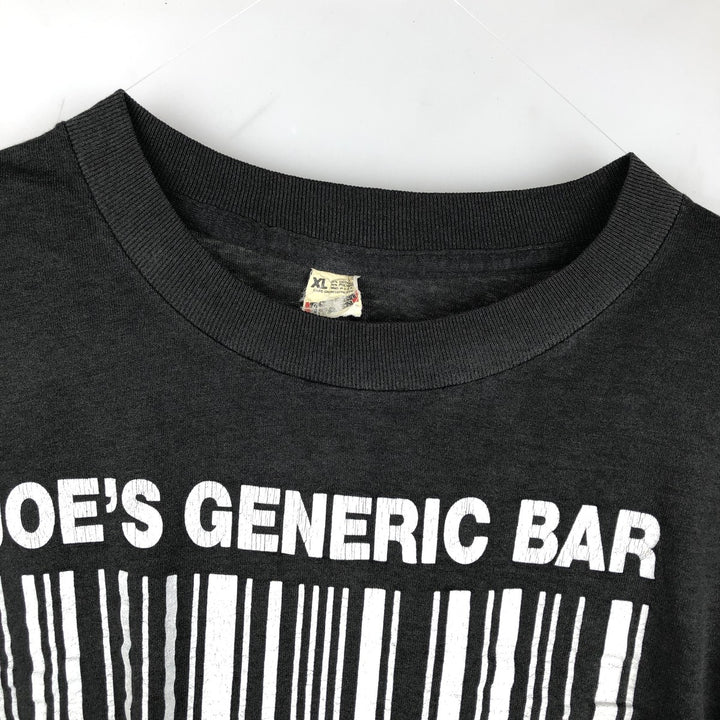 80'S Screen Stars Joe's Generic Bar Advertising T-Shirt, Made in USA, Men's XL equivalent, Vintage cotton black type Vintage Second Hand