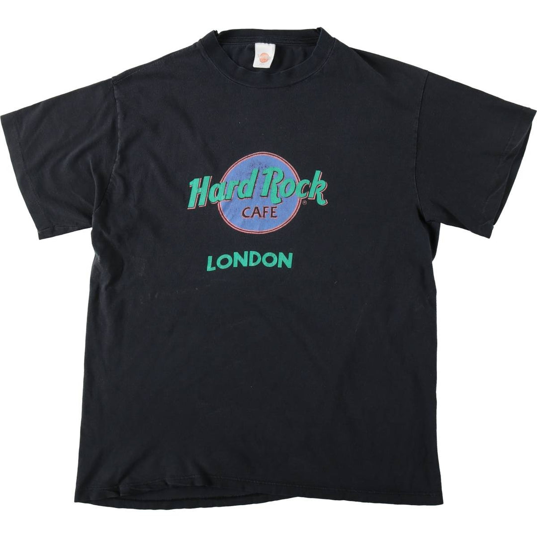 HARD ROCK CAFE Hard Rock Cafe Advertising T-shirt Men's L size cotton black type Vintage Second Hand