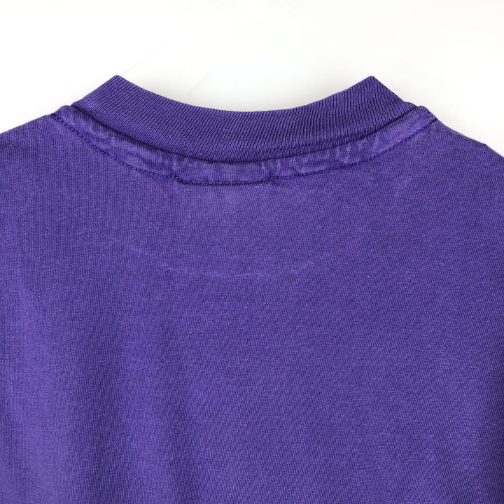 Hanes BEEFY-T HARD ROCK CAFE advertising T-shirt, made in the USA, men's size M (approx.) cotton purple type Vintage Second Hand