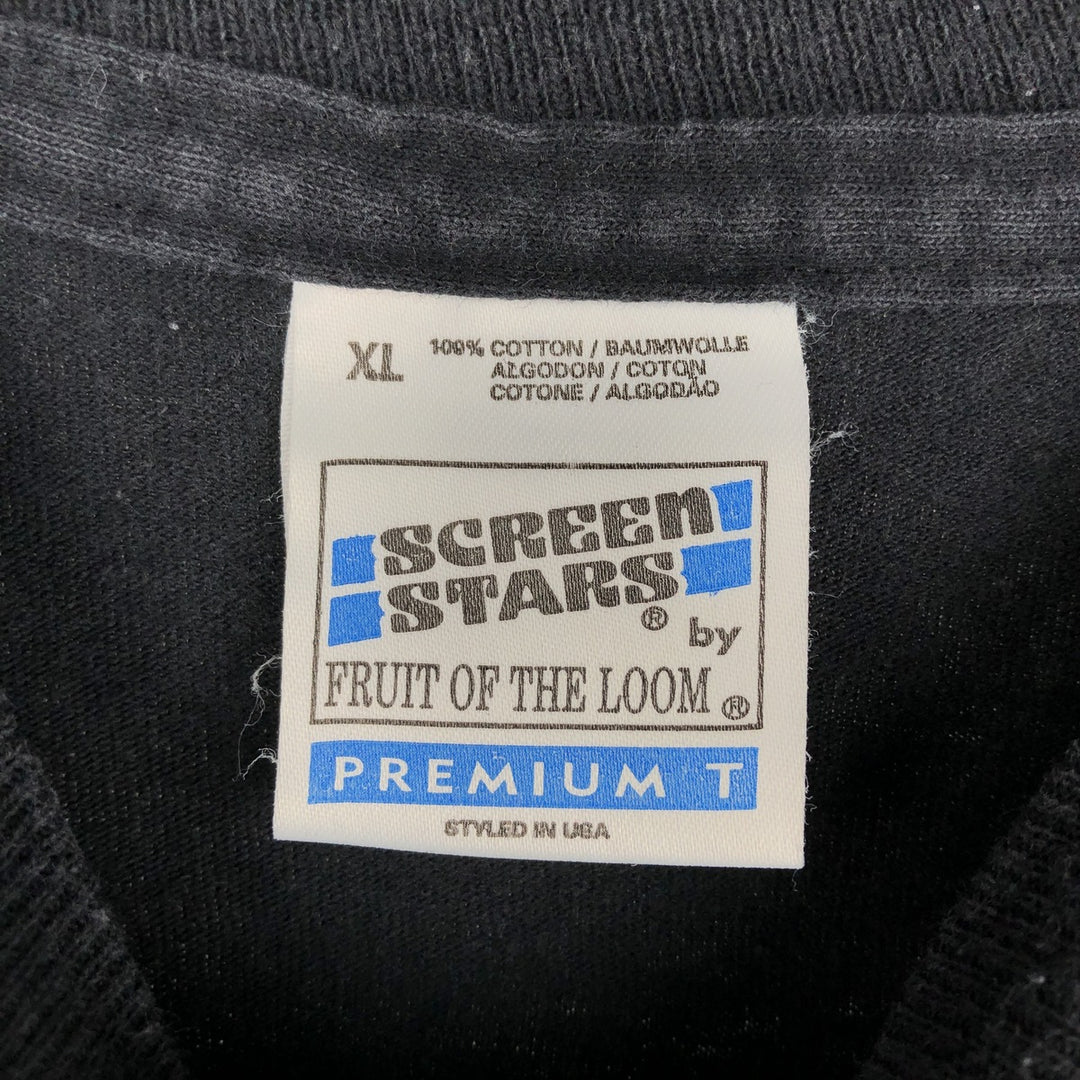 80s-90'S Screen Stars by FRUIT OF THE ROOM Stella Artois Advertising T-shirt, Made in USA, Men's XL equivalent. cotton black type Vintage Second Hand