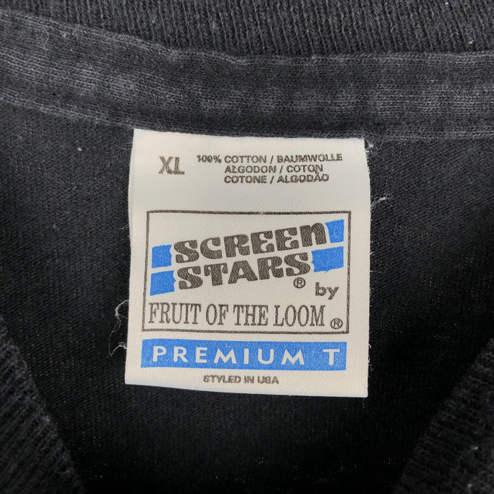 80s-90'S Screen Stars by FRUIT OF THE ROOM Stella Artois Advertising T-shirt, Made in USA, Men's XL equivalent. cotton black type Vintage Second Hand