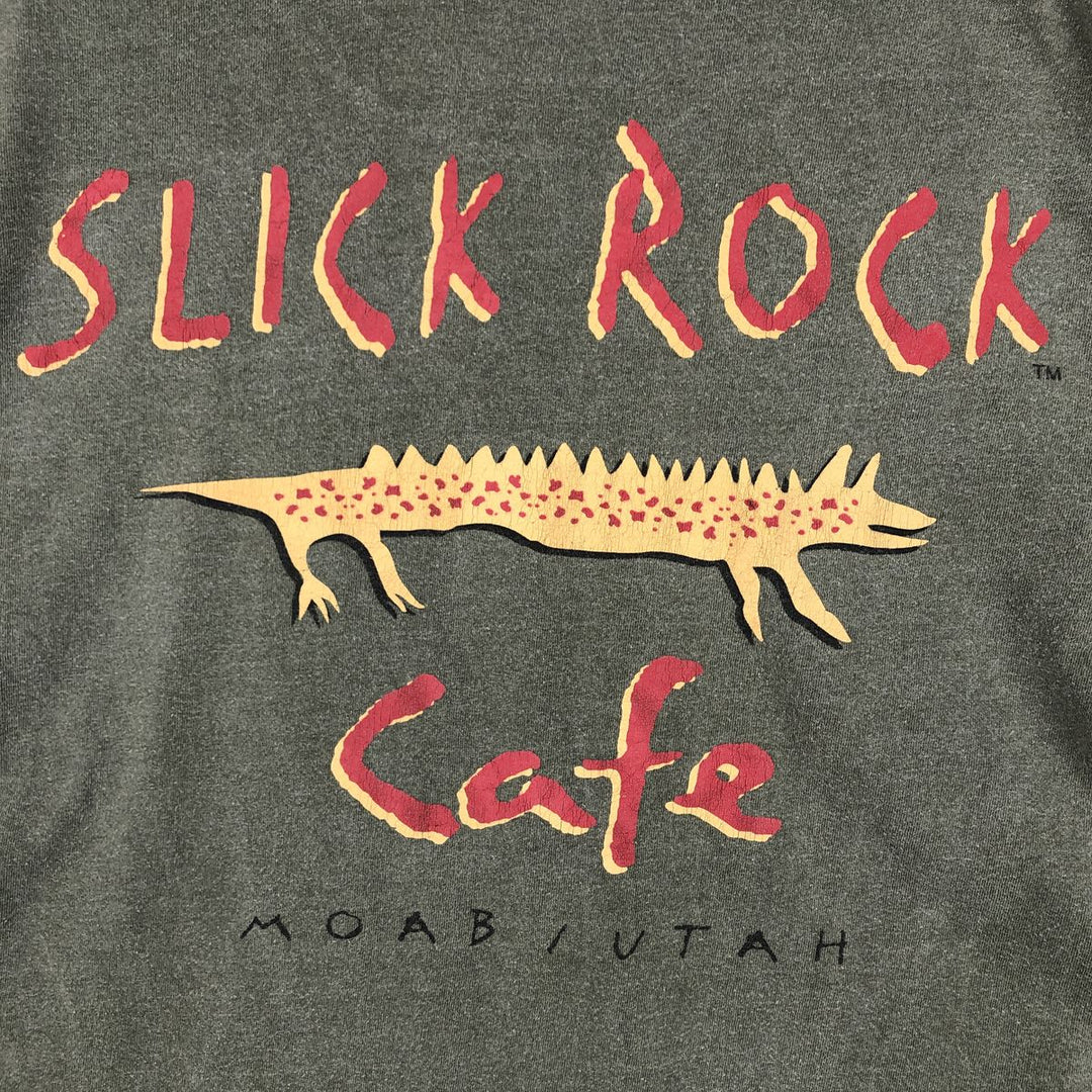 SPEICOR SLICK ROCK CAFE Advertising T-Shirt, Made in USA, Men's Size M (equivalent) cotton Khaki type Vintage Second Hand
