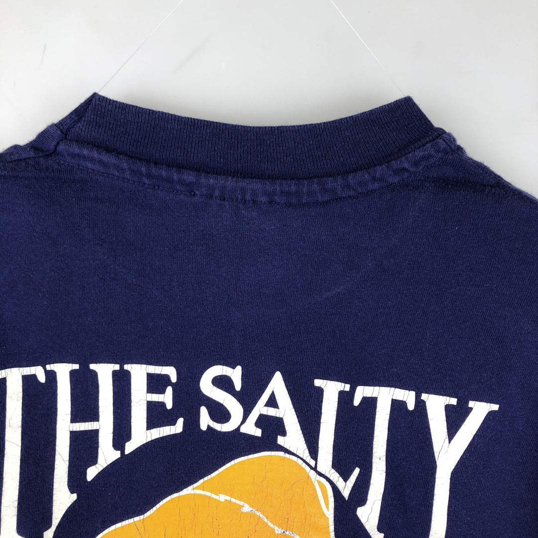 80'S Hanes BEEFY-T Salty Dog Cafe Advertising T-Shirt, Made in USA, Men's Size M (approx.), Vintage cotton blue type Vintage Second Hand