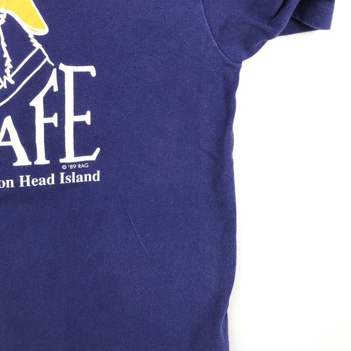 80'S Hanes BEEFY-T Salty Dog Cafe Advertising T-Shirt, Made in USA, Men's Size M (approx.), Vintage cotton blue type Vintage Second Hand