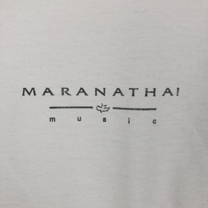 MARANATHA Print Advertising T-Shirt, Made in USA, Men's Size XL (approx.) cotton white type Vintage Second Hand