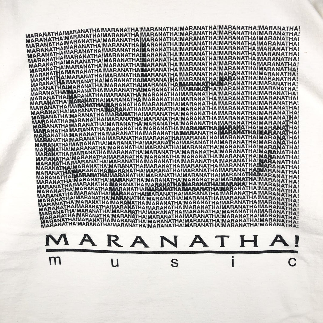 MARANATHA Print Advertising T-Shirt, Made in USA, Men's Size XL (approx.) cotton white type Vintage Second Hand