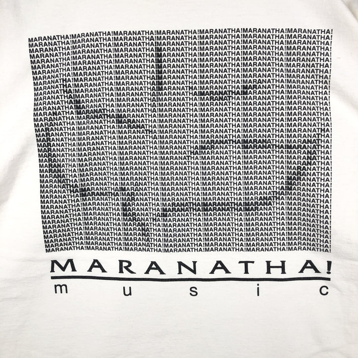 MARANATHA Print Advertising T-Shirt, Made in USA, Men's Size XL (approx.) cotton white type Vintage Second Hand