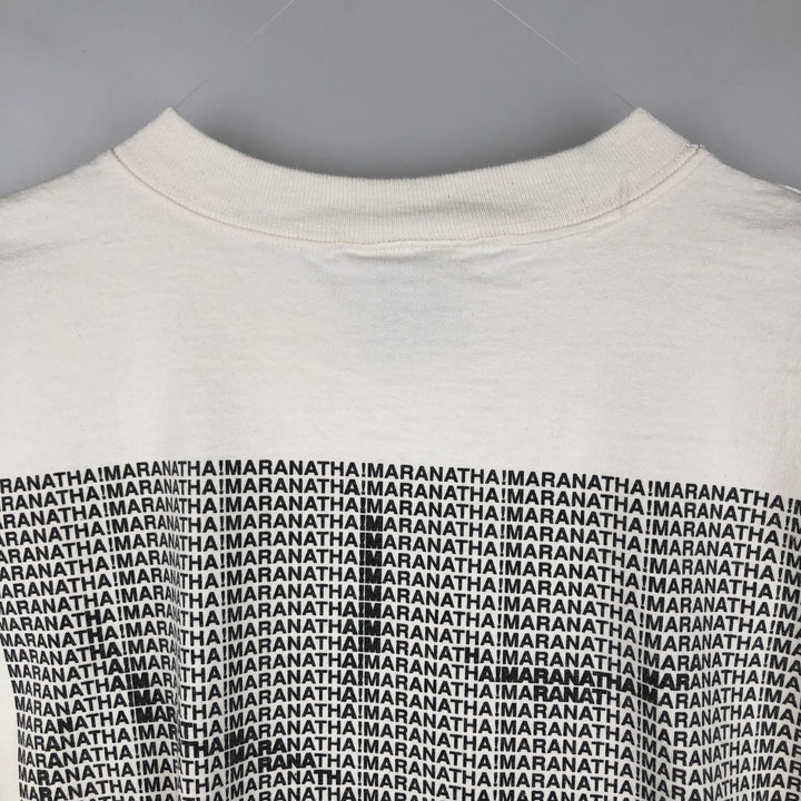 MARANATHA Print Advertising T-Shirt, Made in USA, Men's Size XL (approx.) cotton white type Vintage Second Hand