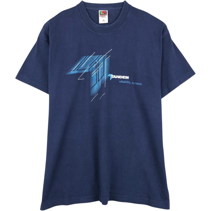 2000'S Fruit of the Loom Heavy Cotton Tandem Advertising T-Shirt, Made in USA, Men's Size XL (approx.) cotton navy blue type Vintage Second Hand