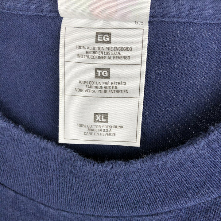 2000'S Fruit of the Loom Heavy Cotton Tandem Advertising T-Shirt, Made in USA, Men's Size XL (approx.) cotton navy blue type Vintage Second Hand