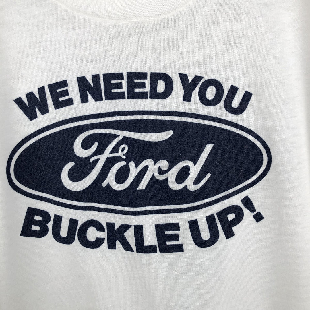 80'S Screen Stars Ford Advertising T-Shirt, Made in USA, Men's Size L (approx.), Vintage cotton white type Vintage Second Hand