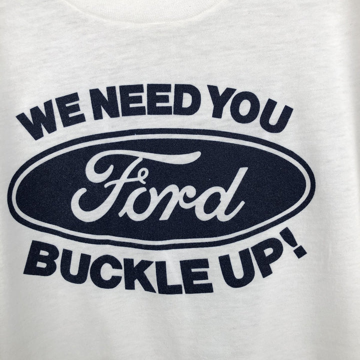 80'S Screen Stars Ford Advertising T-Shirt, Made in USA, Men's Size L (approx.), Vintage cotton white type Vintage Second Hand
