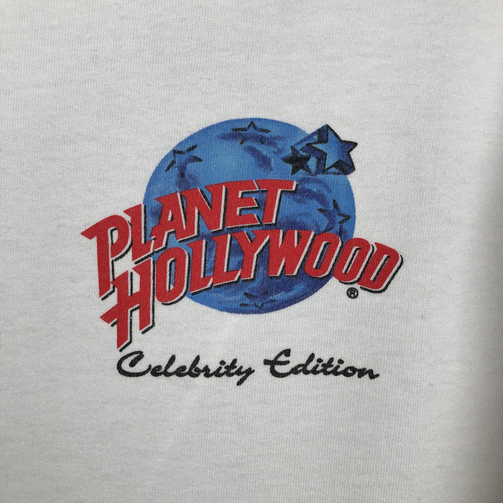 Planet Hollywood advertising T-shirt, made in the USA, men's size S (equivalent). cotton white type Vintage Second Hand