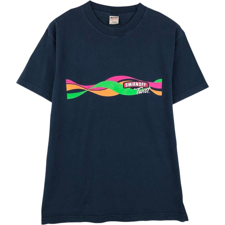 90'S Murina Smirnoff Twist Advertising T-Shirt, Made in USA, Men's Size L (approx.), Vintage cotton navy blue type Vintage Second Hand