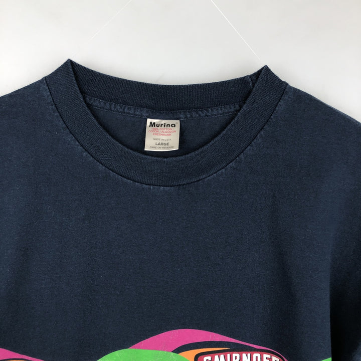90'S Murina Smirnoff Twist Advertising T-Shirt, Made in USA, Men's Size L (approx.), Vintage cotton navy blue type Vintage Second Hand