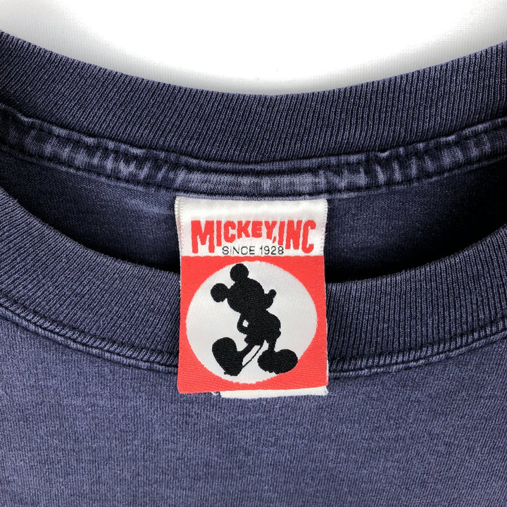 90'S MICKEY INC Epcot Advertising T-shirt, Men's Size L (approx.), Vintage unclear navy blue type Vintage Second Hand