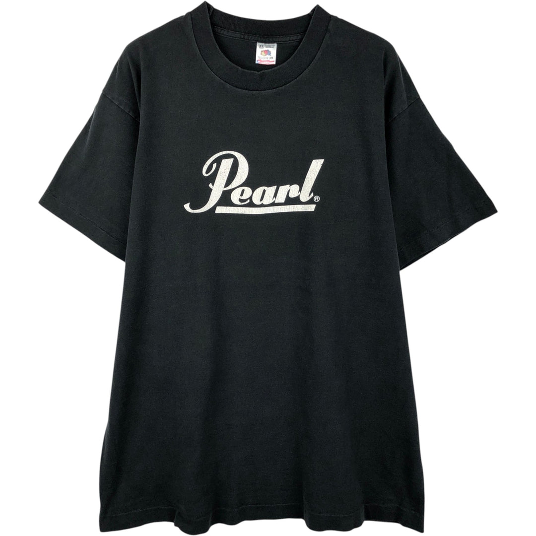 90'S Fruit of the Loom Pearl Print Advertising T-Shirt, Made in USA, Men's XL (approx.), Vintage cotton black type Vintage Second Hand