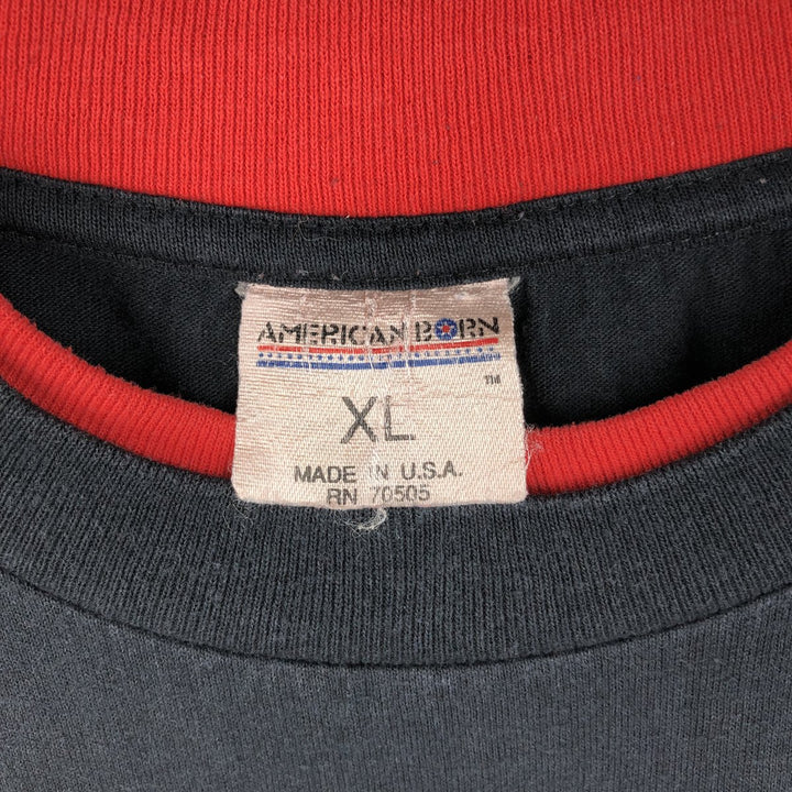 90'S American Born Winston Advertising T-Shirt, Made in USA, Men's XL equivalent, Vintage cotton black type Vintage Second Hand