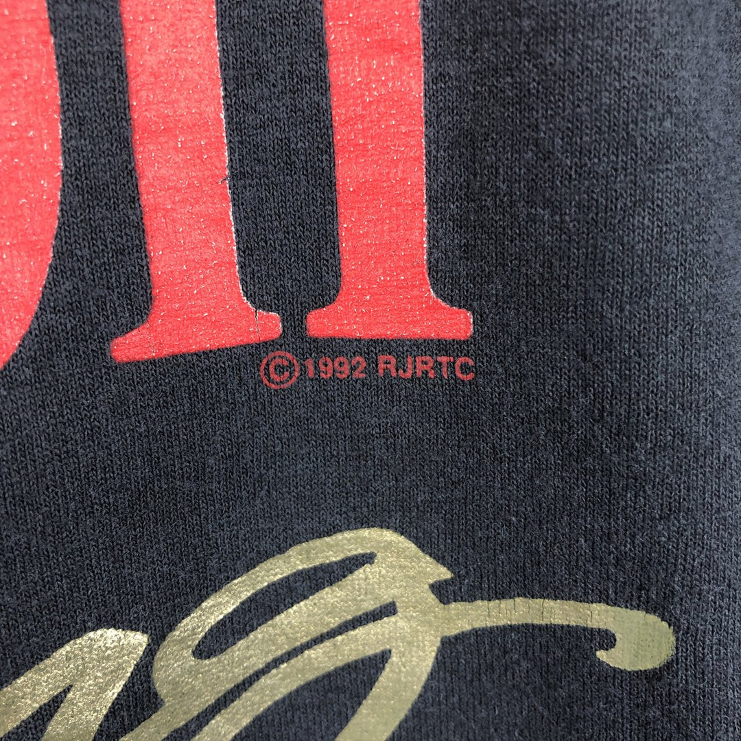 90'S American Born Winston Advertising T-Shirt, Made in USA, Men's XL equivalent, Vintage cotton black type Vintage Second Hand