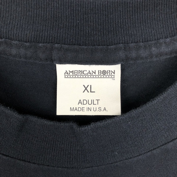 90'S American Born Marlboro Advertising T-Shirt, Made in USA, Men's XL equivalent, Vintage cotton black type Vintage Second Hand