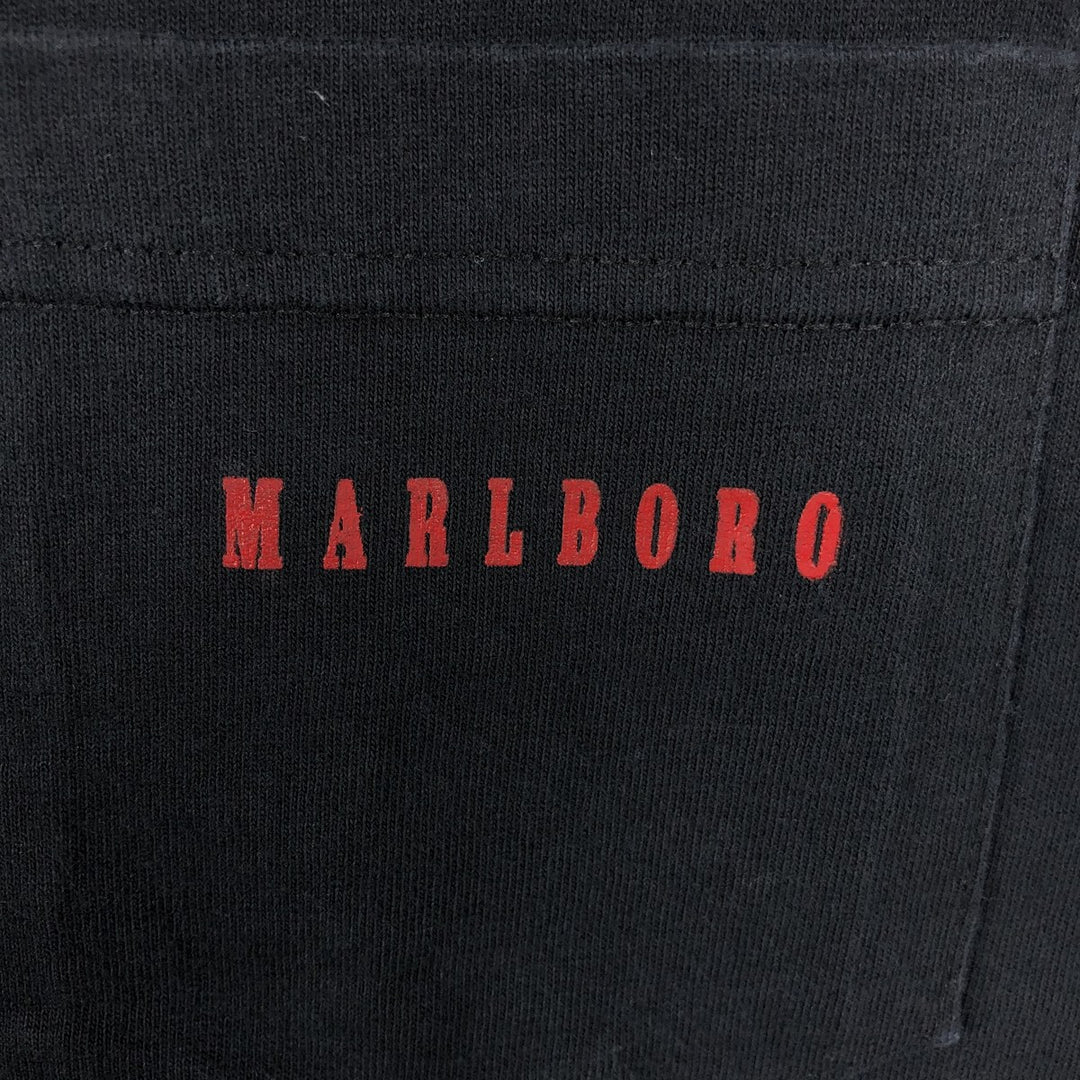 90'S American Born Marlboro Advertising T-Shirt, Made in USA, Men's XL equivalent, Vintage cotton black type Vintage Second Hand