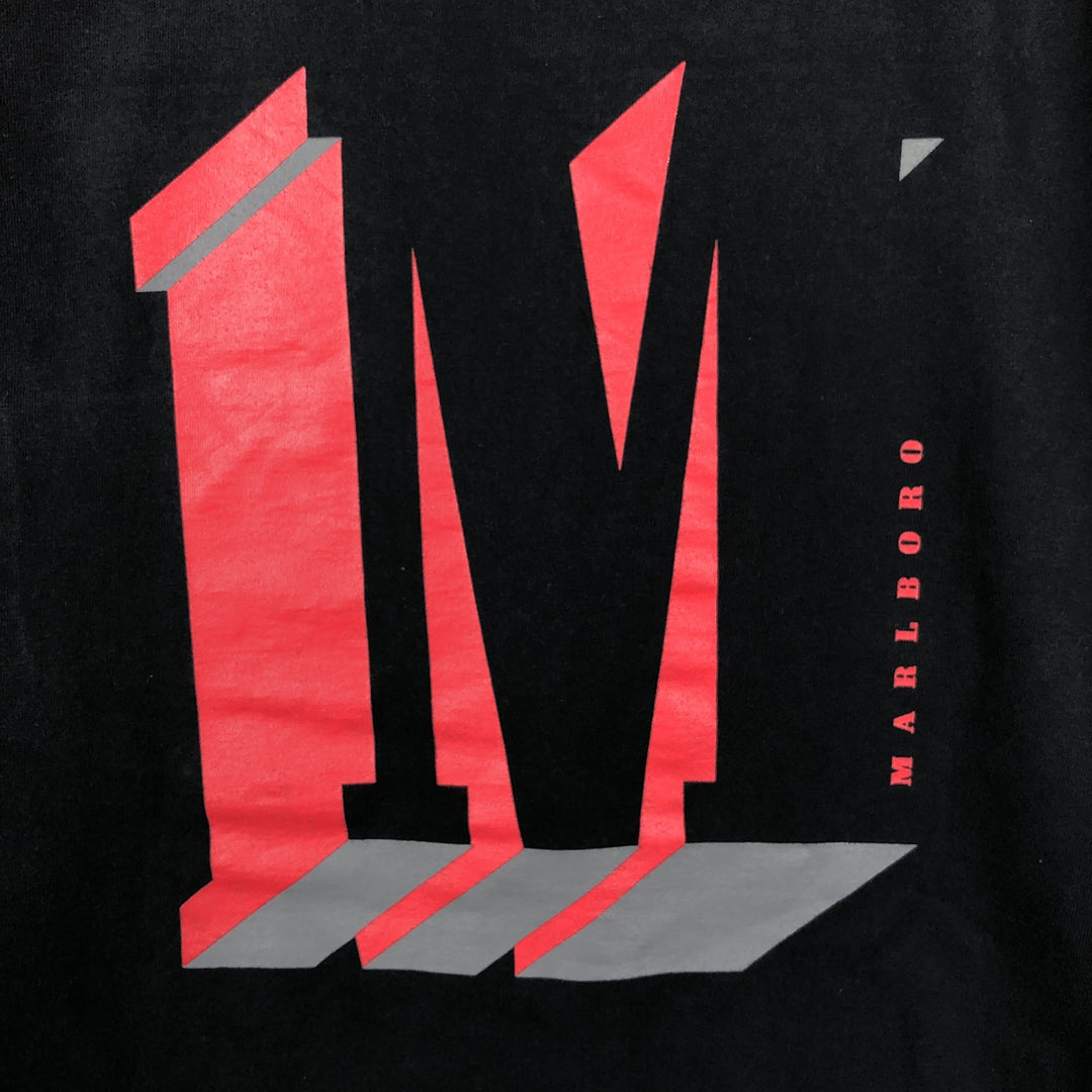 90'S American Born Marlboro Advertising T-Shirt, Made in USA, Men's XL equivalent, Vintage cotton black type Vintage Second Hand