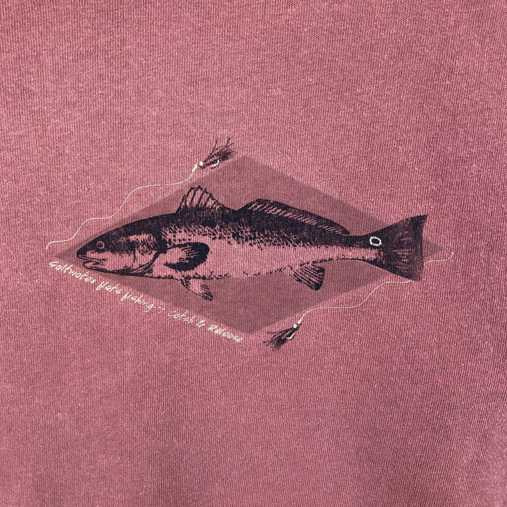 90'S ONEITA Fish Print Animal T-Shirt, Made in USA, Men's Size M (Equivalent), Vintage cotton pink type Vintage Second Hand