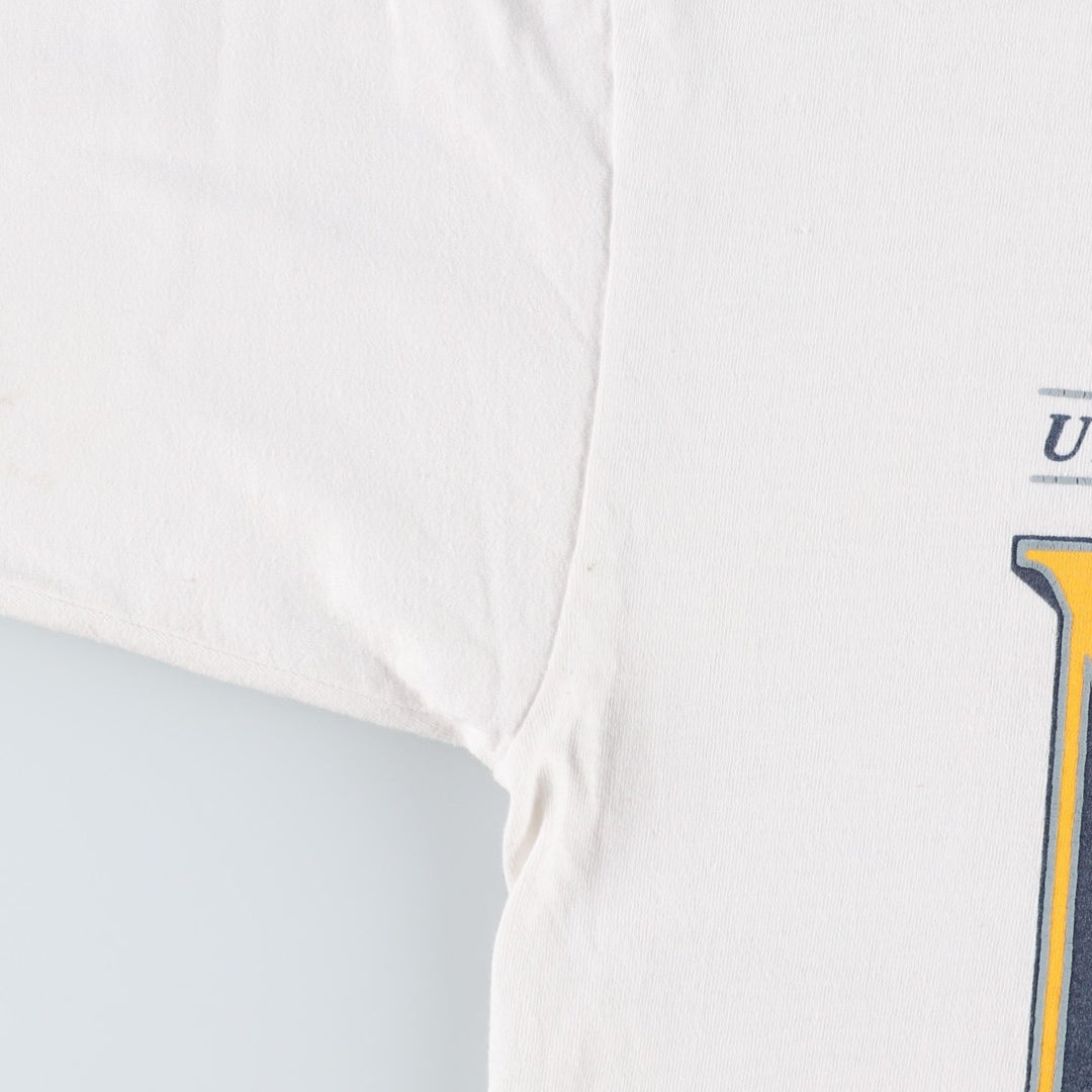 90'S Jansport USNA Naval Academy Mock Neck College T-Shirt, Made in USA, Men's XL equivalent, Vintage cotton white type Vintage Second Hand
