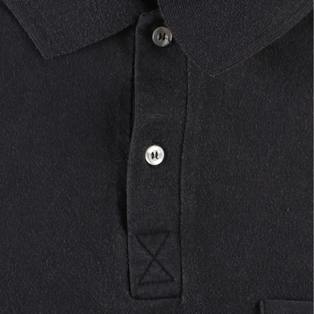 80s-90'S Hanes STEDMAN Back Print Short-Sleeve Polo Shirt, Made in USA, Men's Size L (Equivalent), Vintage cotton black type Vintage Second Hand
