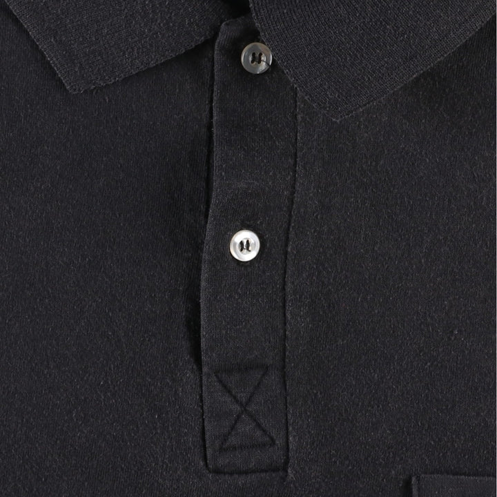 80s-90'S Hanes STEDMAN Back Print Short-Sleeve Polo Shirt, Made in USA, Men's Size L (Equivalent), Vintage cotton black type Vintage Second Hand
