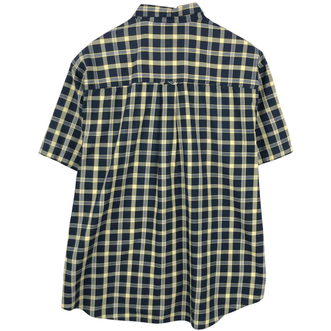 Ralph Lauren CHAPS short sleeve button down check shirt men's XL size cotton navy blue type Vintage Second Hand