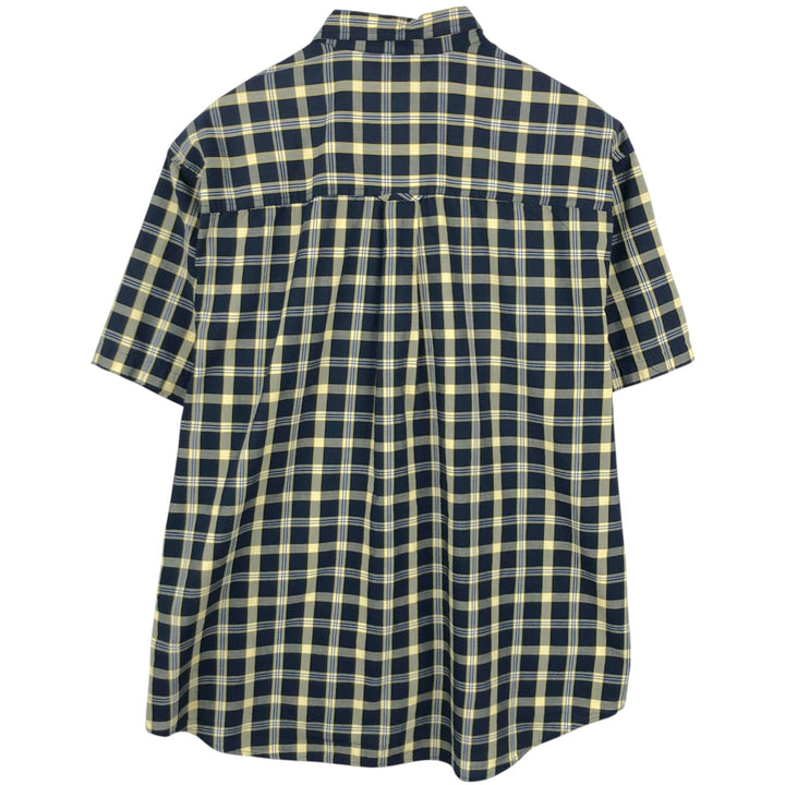 Ralph Lauren CHAPS short sleeve button down check shirt men's XL size cotton navy blue type Vintage Second Hand