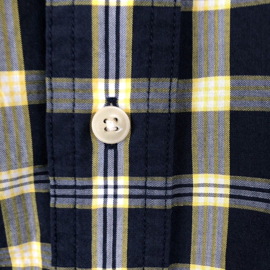 Ralph Lauren CHAPS short sleeve button down check shirt men's XL size cotton navy blue type Vintage Second Hand