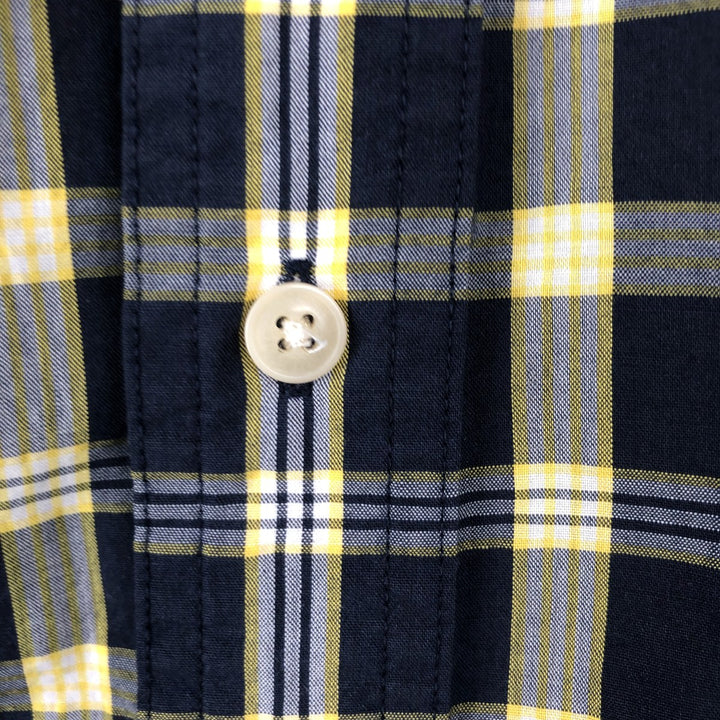 Ralph Lauren CHAPS short sleeve button down check shirt men's XL size cotton navy blue type Vintage Second Hand