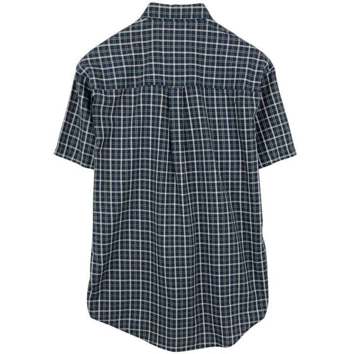 Ralph Lauren CHAPS short sleeve button down check shirt men's size L cotton navy blue type Vintage Second Hand