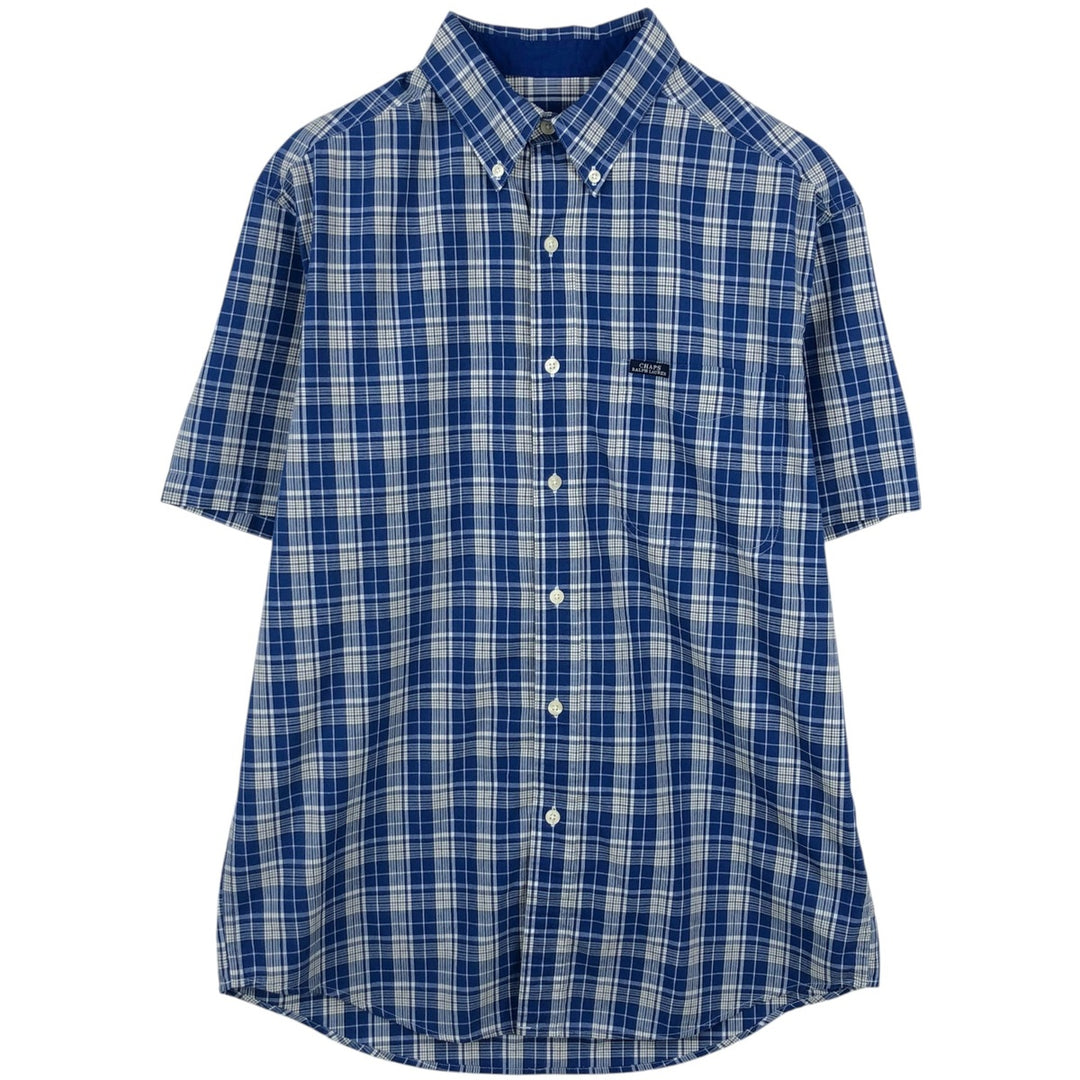Ralph Lauren CHAPS short sleeve button down check shirt men's size M cotton blue type Vintage Second Hand