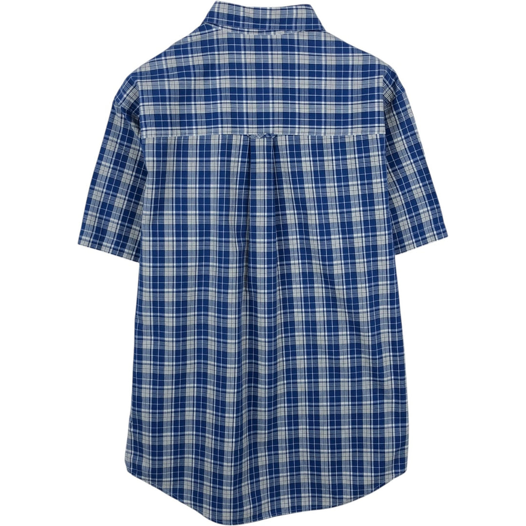 Ralph Lauren CHAPS short sleeve button down check shirt men's size M cotton blue type Vintage Second Hand