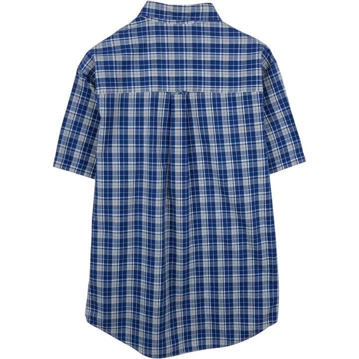 Ralph Lauren CHAPS short sleeve button down check shirt men's size M cotton blue type Vintage Second Hand