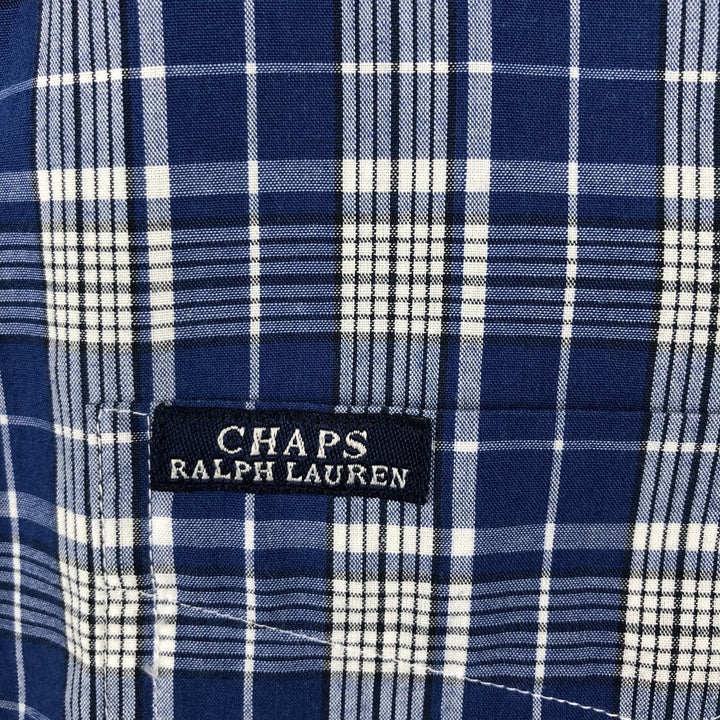 Ralph Lauren CHAPS short sleeve button down check shirt men's size M cotton blue type Vintage Second Hand