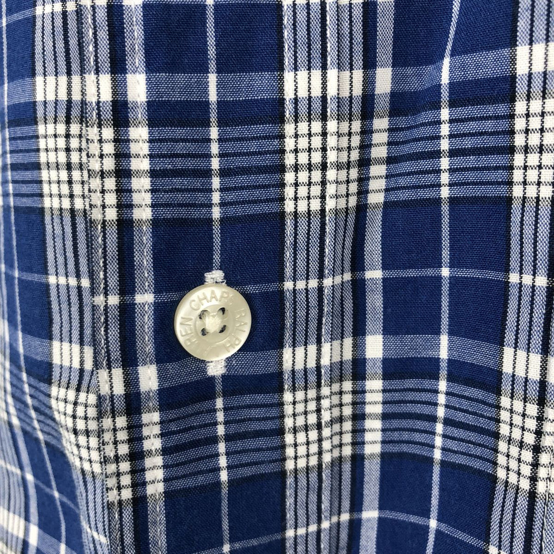 Ralph Lauren CHAPS short sleeve button down check shirt men's size M cotton blue type Vintage Second Hand