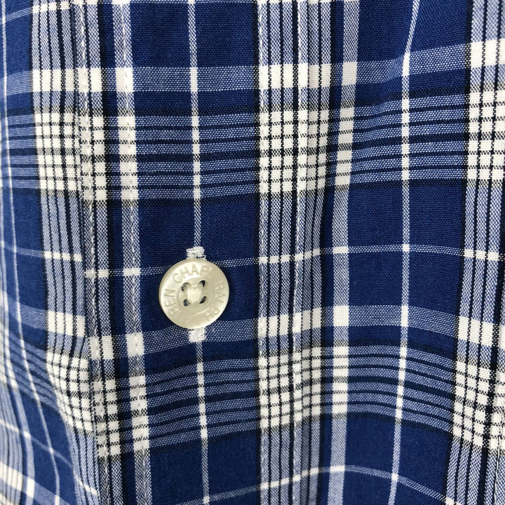 Ralph Lauren CHAPS short sleeve button down check shirt men's size M cotton blue type Vintage Second Hand
