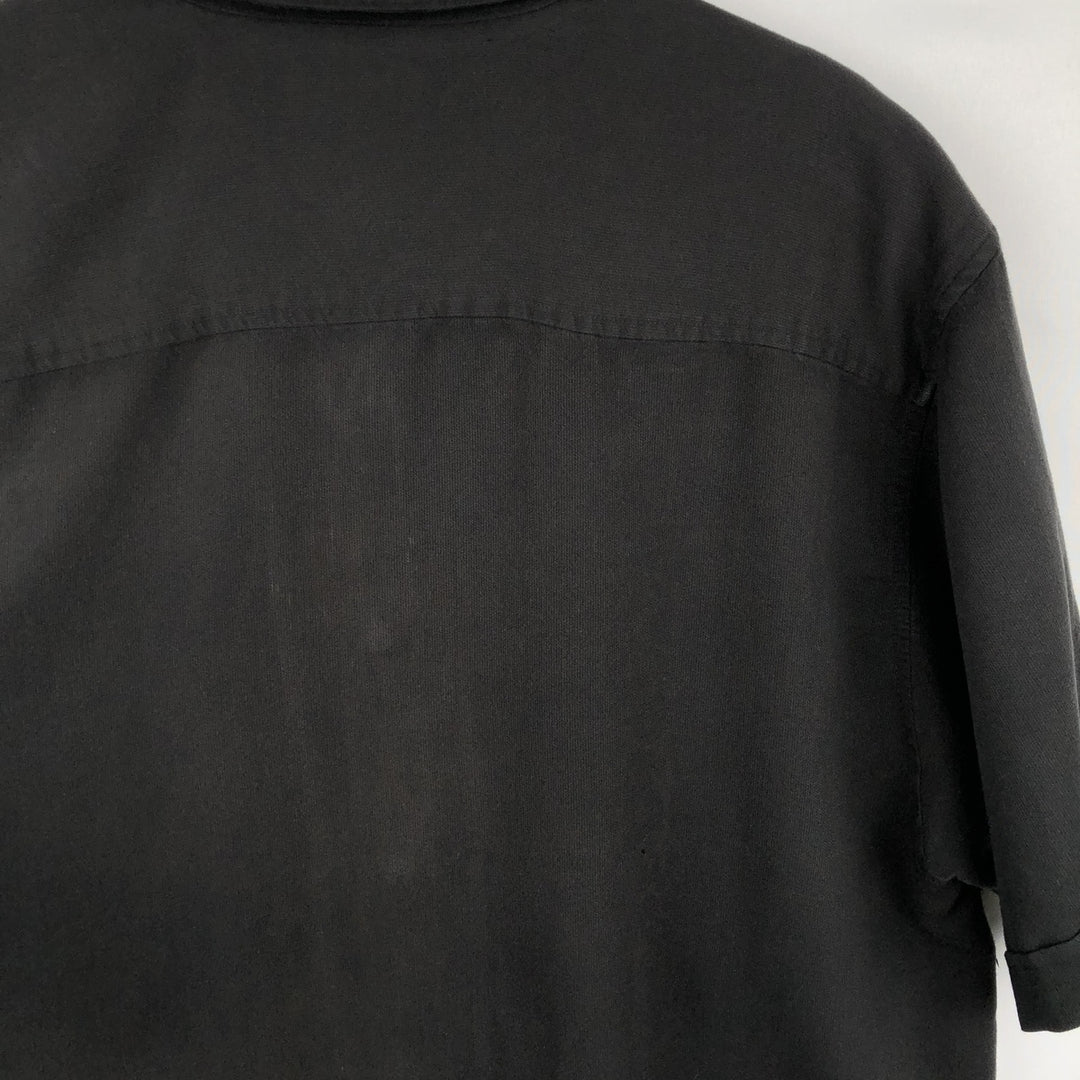 CUBAVERA Short-Sleeve Open-Collar Mexican Shirt (Men's Size L) Rayon black type Vintage Second Hand