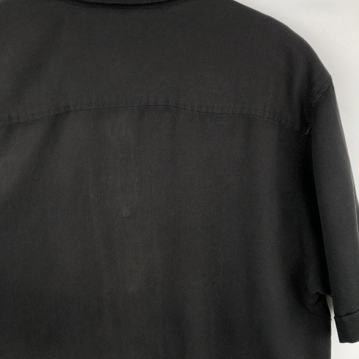 CUBAVERA Short-Sleeve Open-Collar Mexican Shirt (Men's Size L) Rayon black type Vintage Second Hand