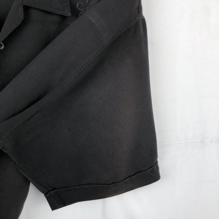 CUBAVERA Short-Sleeve Open-Collar Mexican Shirt (Men's Size L) Rayon black type Vintage Second Hand