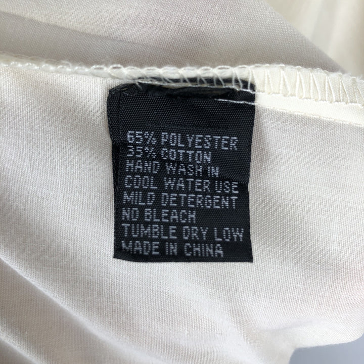 WEST LINE YUCATAN MEXICO Short-Sleeve Open Collar Mexican Shirt Cuban Shirt Box Shirt Men's Size M polyester ivory Vintage Second Hand