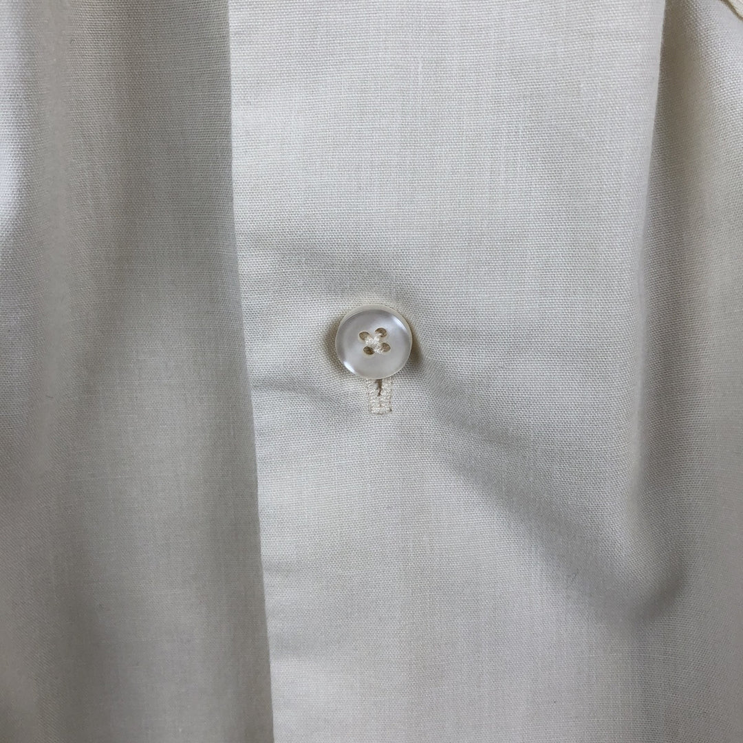 WEST LINE YUCATAN MEXICO Short-Sleeve Open Collar Mexican Shirt Cuban Shirt Box Shirt Men's Size M polyester ivory Vintage Second Hand