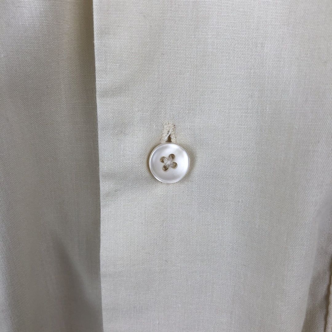 WEST LINE YUCATAN MEXICO Short-Sleeve Open Collar Mexican Shirt Cuban Shirt Box Shirt Men's Size M polyester ivory Vintage Second Hand