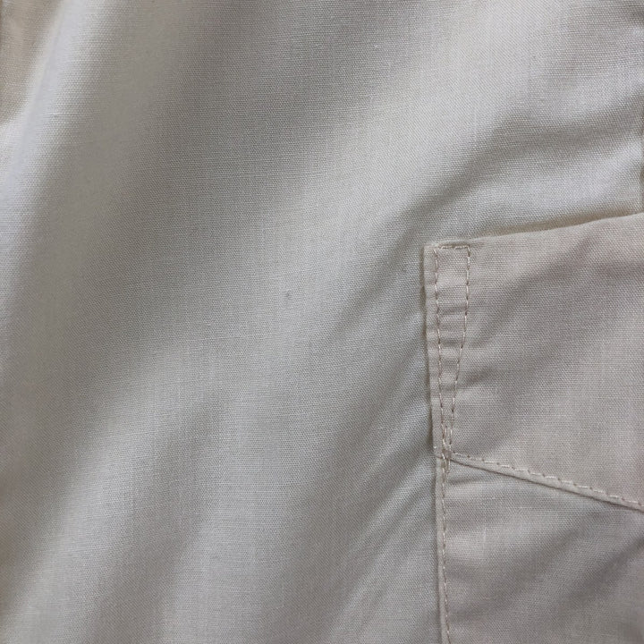 WEST LINE YUCATAN MEXICO Short-Sleeve Open Collar Mexican Shirt Cuban Shirt Box Shirt Men's Size M polyester ivory Vintage Second Hand