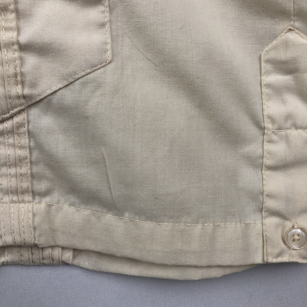 WEST LINE YUCATAN MEXICO Short-Sleeve Open Collar Mexican Shirt Cuban Shirt Box Shirt Men's Size M polyester ivory Vintage Second Hand
